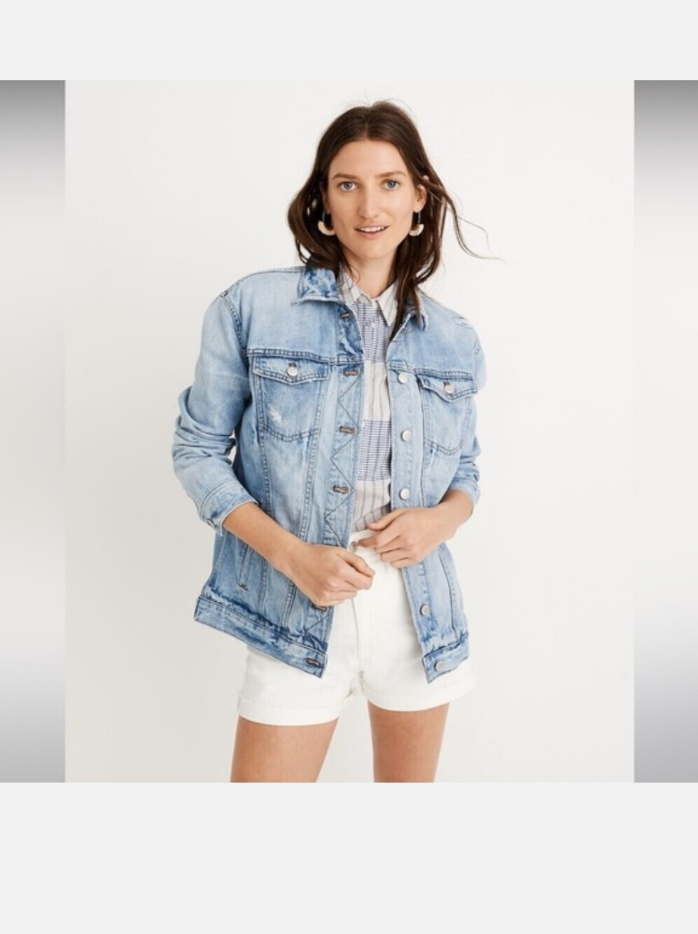 Madewell Oversized Distressed Jean Jacket Size XS